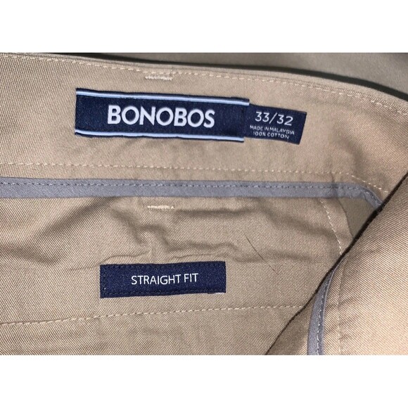 Bonobos Wednesdays Straight Chino Pants Mens 33x32 Tan Khaki - Picture 6 of 8